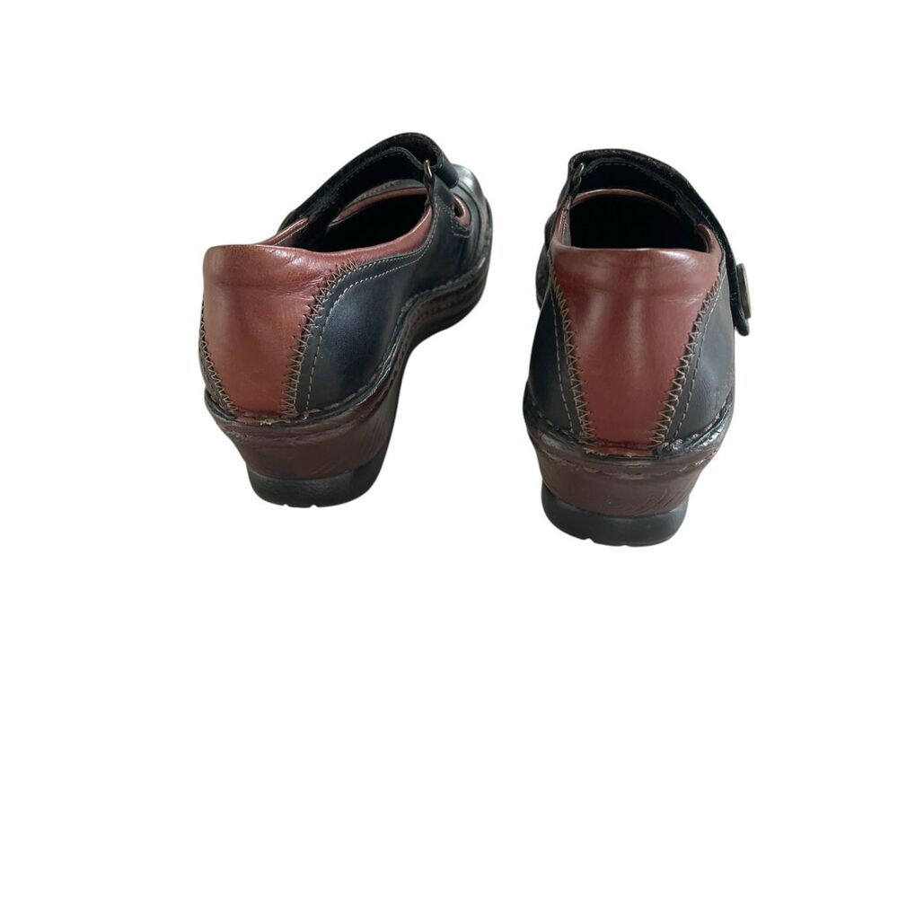 Josef Seibel Leather Black Brown Comfort Mary Jane Shoes Women’s Size 37, 6 6.5 - Picture 3 of 7